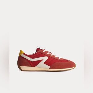 Rag & Bone - Retro Runner Slim Suede Lava Red Low Top Sneakers / Size 6.5
